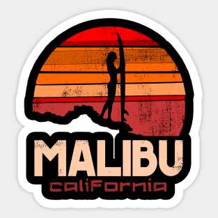 Malibu california surf beach girl sunset Sticker